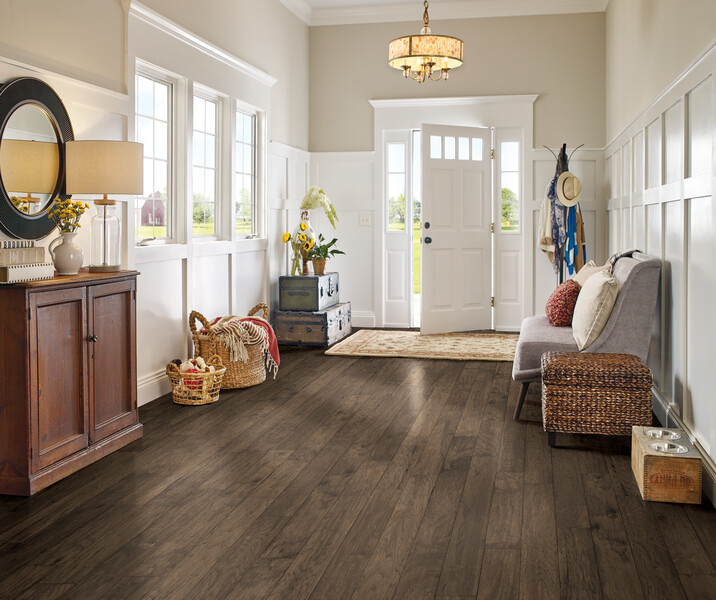 Entryway to a home with hardwood flooring made in the USA