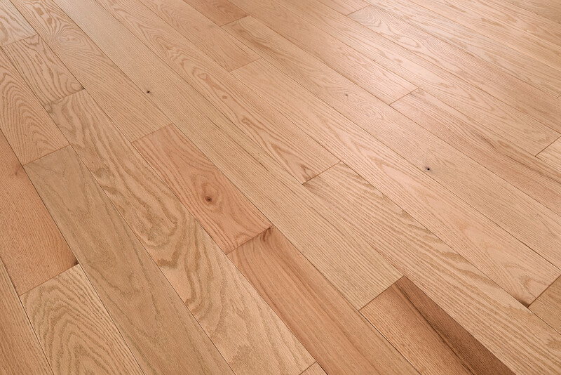 Closeup of a narrow-width oak floor